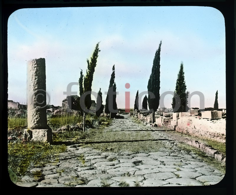 Strasse bei Ostia ; Road at Ostia - Foto foticon-simon-vulkanismus-359-012.jpg | foticon.de - Bilddatenbank für Motive aus Geschichte und Kultur